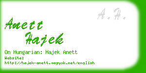 anett hajek business card